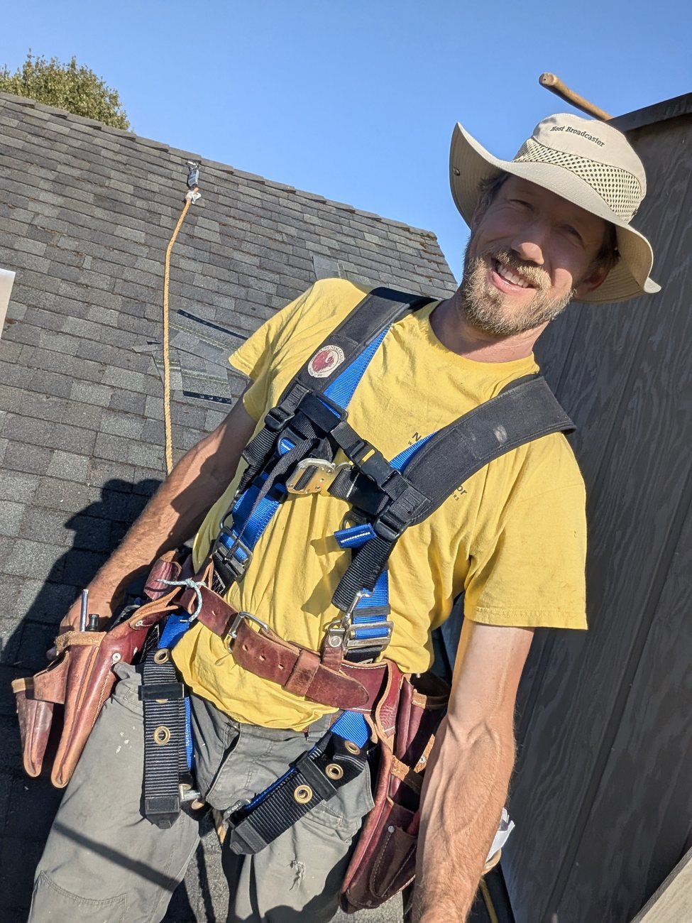Byron Stocum, founder of NorCal Exterior, on a job site
